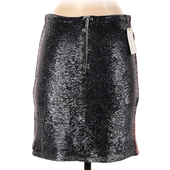 NWT IRO Colinne Black & Red Metallic Sequin Stretch Jersey Mini Skirt - Picture 7 of 7